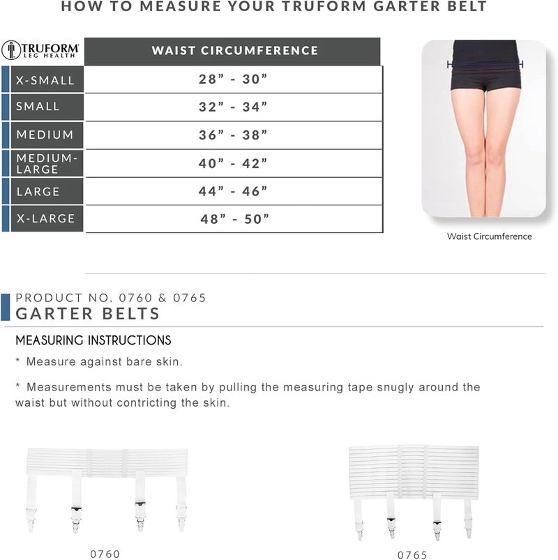 Truform Plus Size Adjustable Garter Belt for Compression Stockings - White, X-Large - Image 2